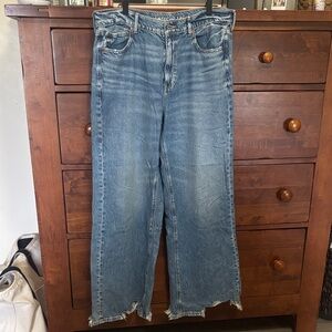 American Eagle Outfitters Wide Leg Light Blue Jeans